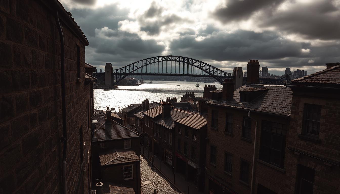 Colonial buildings,Historic pubs,Cobblestone streets,Harbour views